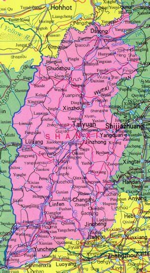 Shanxi Map, Map of Shanxi, China: China Travel Map