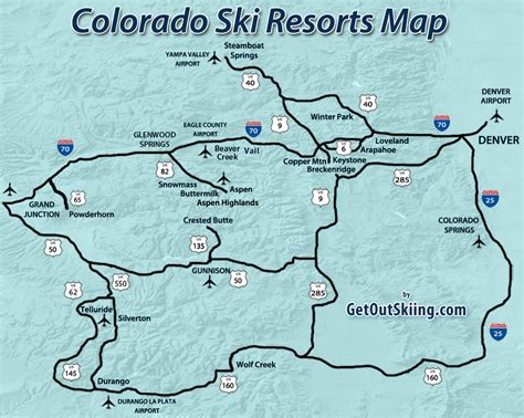 Colorado Ski Resorts Map | GetOutSkiing.com | Colorado ski resorts map ...