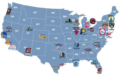 Nba Teams On A Map - Maps Model Online