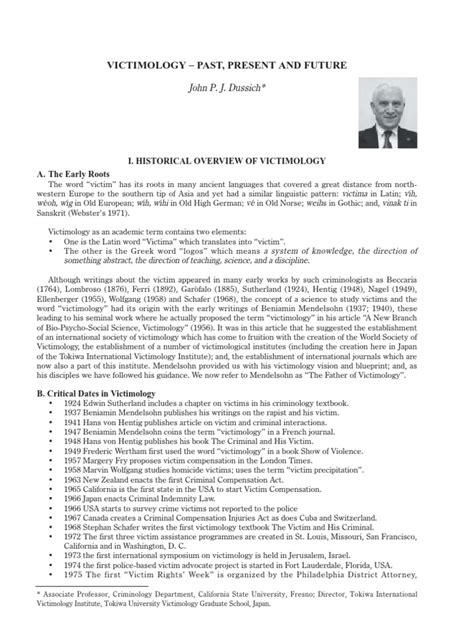 Victimology Journal Article | Victimology | Psychological Trauma