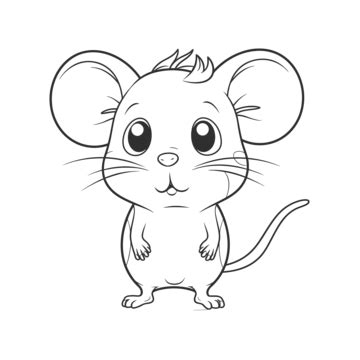 Dibujo De En Blanco Y Negro Lindos Ratones Para Colorear Páginas Niños ...