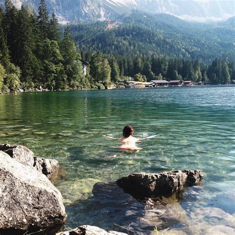 Taking a bath at Lake Eibsee - Bavaria, Germany #eibsee #germany # ...