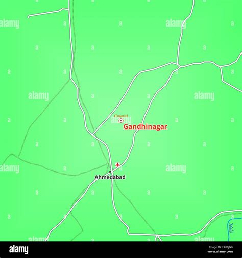 Map of Gandhinagar City in India Stock Photo - Alamy