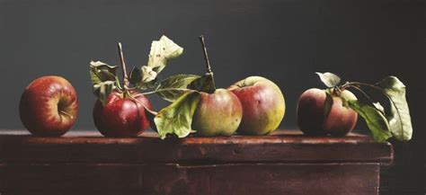 Vibrant Painting of Five Wild Apples