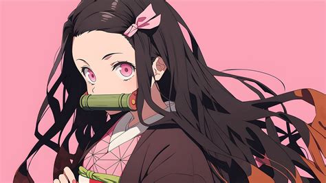 Demon Slayer Nezuko Pink Desktop Wallpaper - Nezuko Wallpaper