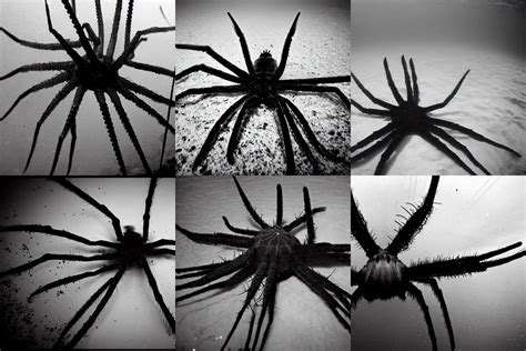 underwater ocean footage of giant sea spider, spooky, | Stable ...