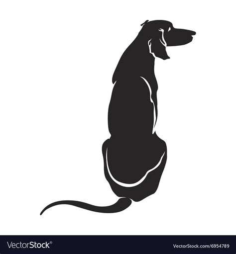 Silhouette dog sitting Royalty Free Vector Image