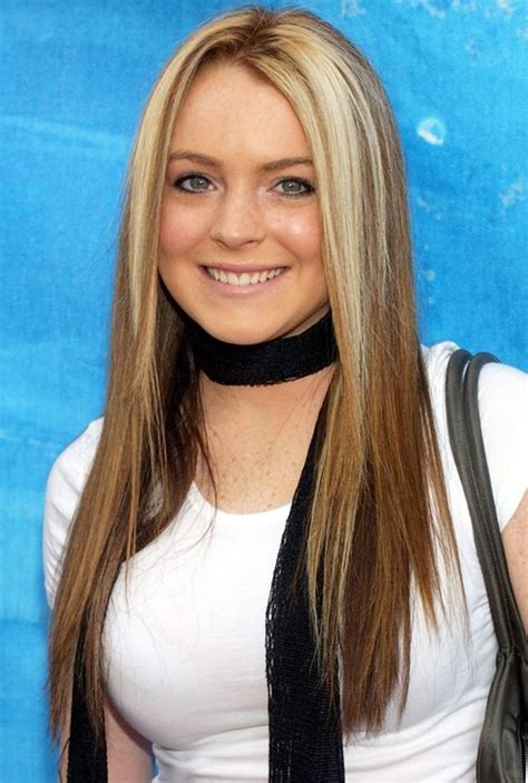 Lindsay Lohan Long Hair: Brown with Blonde Highlights - PoP Haircuts