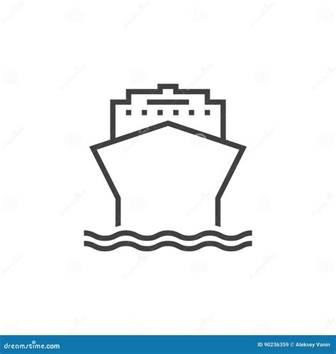 Cruise Ship Line Icon, Outline Logo Illustration, Linear Stock ...