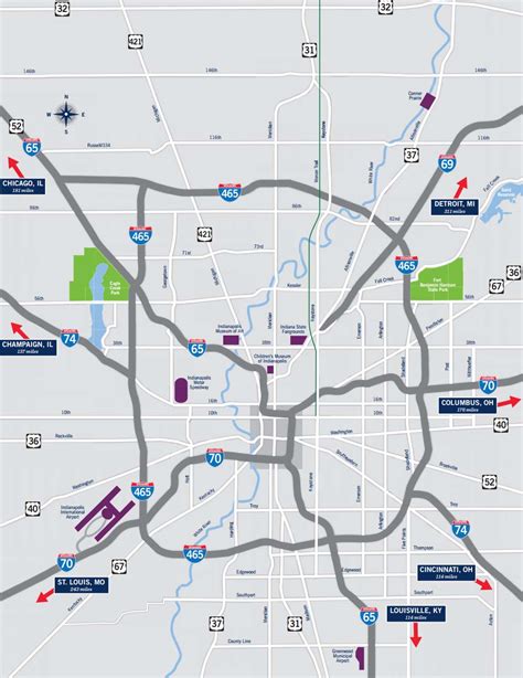 INDIANAPOLIS & DOWNTOWN STREET MAP