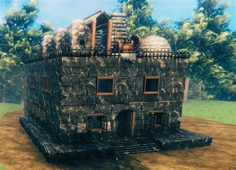 Small Black Marble Base House Valheim Build