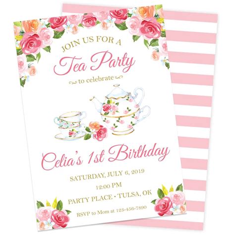 Floral Tea Party Invitation Tea Party Bridal Shower - Etsy