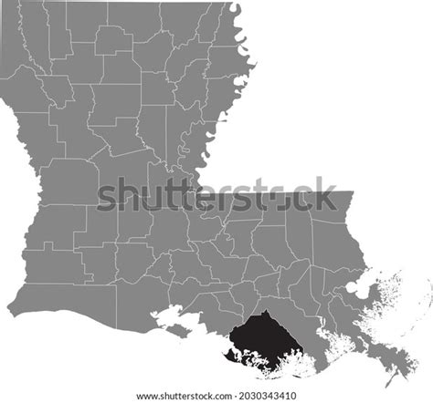 Black Highlighted Location Map Terrebonne Parish Stock Vector (Royalty ...