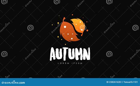 Autumn Logo Design Concept Vector Isolated in Black Background Stock ...