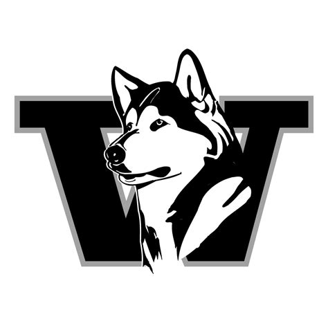 Washington Huskies Logo Black and White (2) – Brands Logos