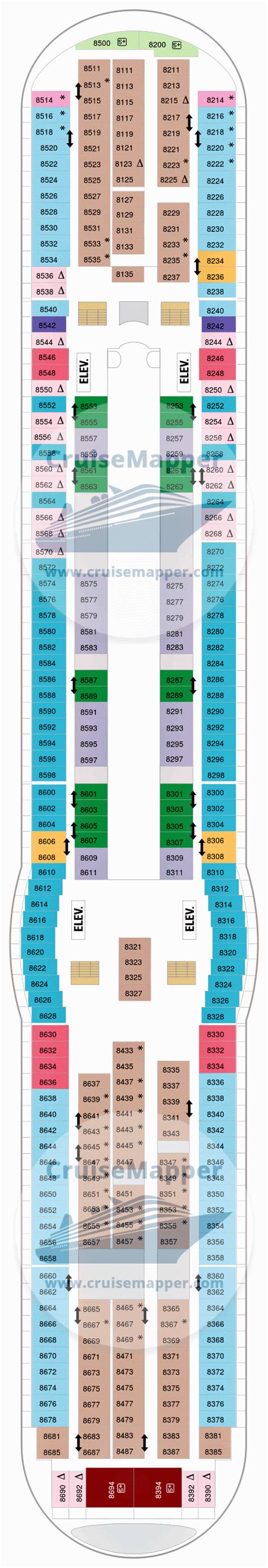 Voyager Of The Seas deck 8 plan | CruiseMapper