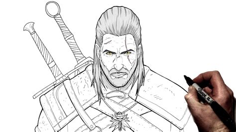 How To Draw Geralt of Rivia | Step By Step | The Witcher - YouTube