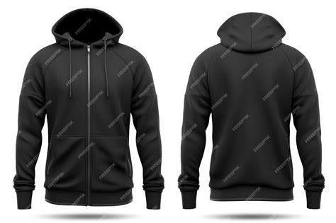 Stylish black hoodie zipper mockup | Premium AI-generated image