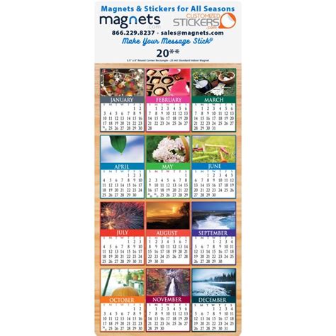 Custom Magnet Calendar | Buy 3.5 x 8 Inch Custom Magnet Calendars with ...