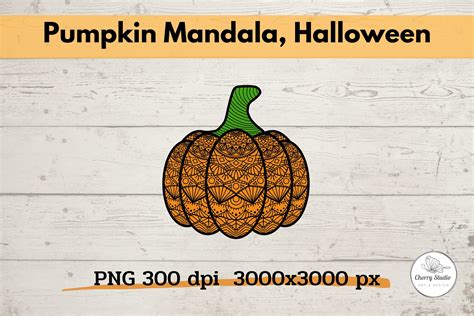 Pumpkin Mandala Halloween V 2 Graphic by Chorry Studio · Creative Fabrica