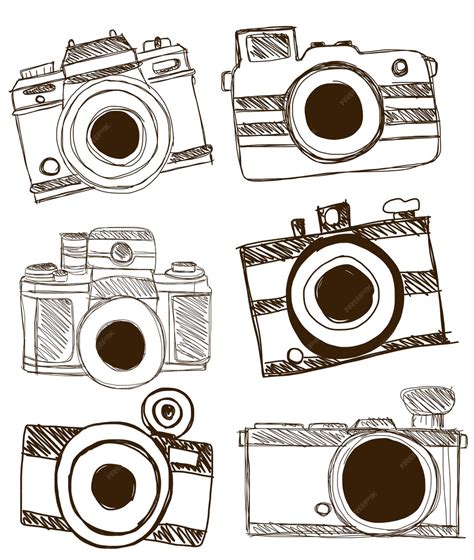 Premium Vector | Camera doodle vector.