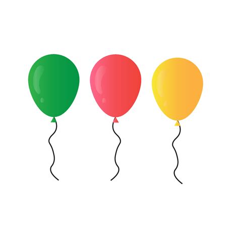 Balloons in cartoon style. Bunch of balloons for birthdays and parties ...