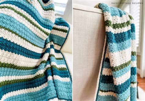 How to Crochet an Easy Striped Blanket - a Daisy Cottage Designs Pattern