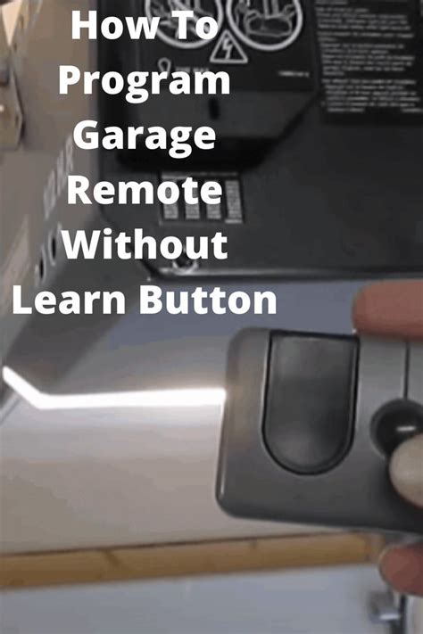 How to program garage remote without learn button – Artofit