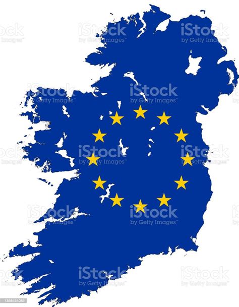 Map Of Ireland With Eu Flag Stock Illustration - Download Image Now ...