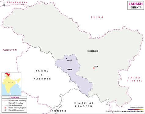 Districts Map of Ladakh - Maps of India