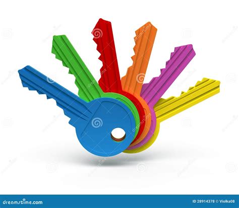 Six color keys stock illustration. Illustration of metal - 28914378