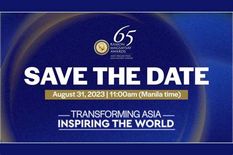 The 2023 Ramon Magsaysay Awardees To Be Announced On August 31, 2023 ...