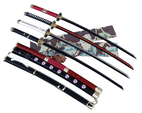 Handmade Sword Anime Sword One Piece Roronoa Zoro 4 Pcs Sets Sharp ...