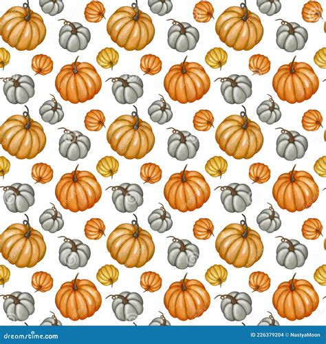 Pumpkins Background, Fall Pumpkin Seamless Pattern, Autumn Wallpaper ...