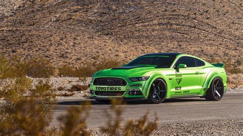 Green Ford Mustang GT Ferrada Wheels 5K Wallpaper | HD Car Wallpapers ...