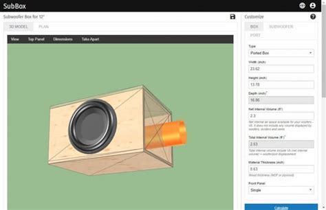 Free loudspeaker cabinet design software