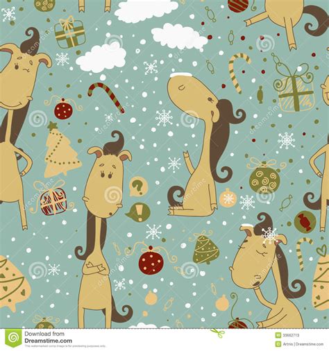 Cartoon Horse On The Christmas Background. Christm Stock Vector ...