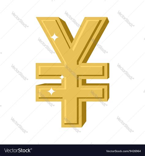 Golden chinese yen symbol of money in china cash Vector Image