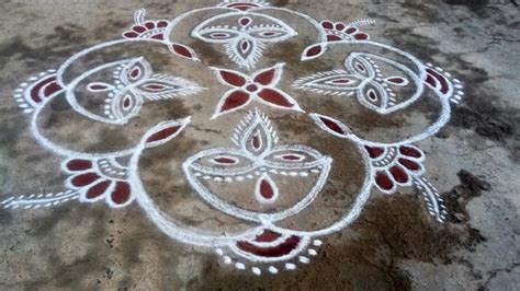 Beautiful easy rangoli //Tamil puthandu vilakku Kolam// Pandaga muggulu ...