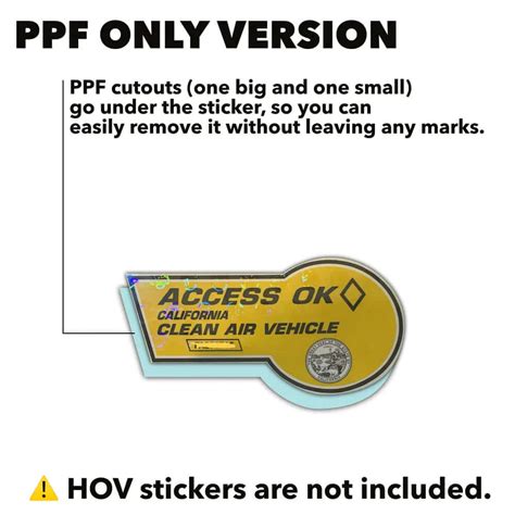 2022 California HOV Sticker Protection Film (PPF) (Set of 4 ...