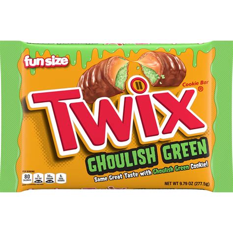 Twix Ghoulish Green Fun Size Halloween Candy Mini Pack - 9.8 oz Snack ...