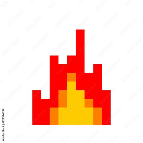 Fire pixel art. 8 Bit Flame. vector illustration vector de Stock ...