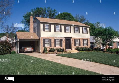 Suburban American Middle-class House. Alexandria, Virginia, USA Stock ...