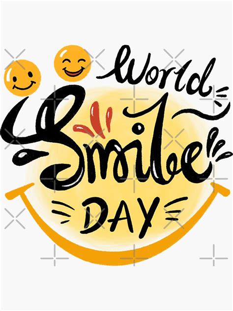 "Happy World Smile Day Smiley World Smile Day" Sticker for Sale by ...