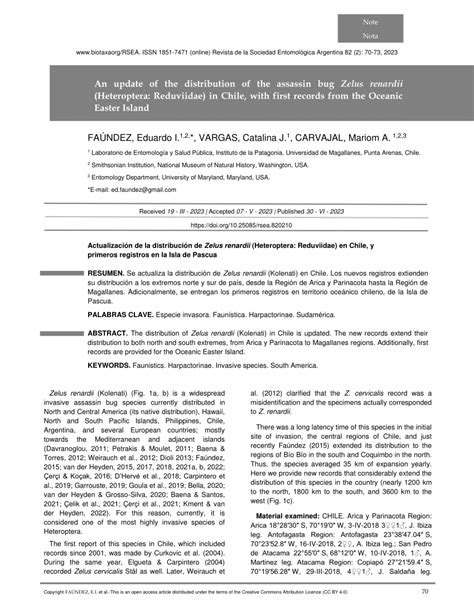 (PDF) An update of the distribution of the assassin bug Zelus renardii ...