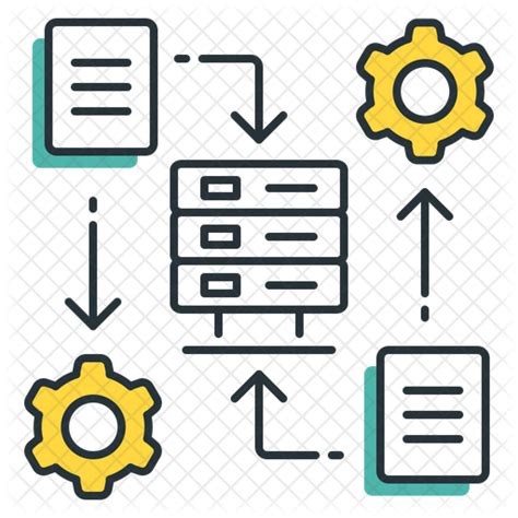 Data migration Icon - Download in Colored Outline Style