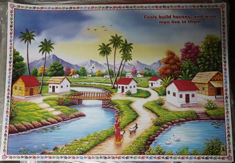 Village Scene Painting, विलेज पेंटिंग in Khadia, Ahmedabad , P. J ...