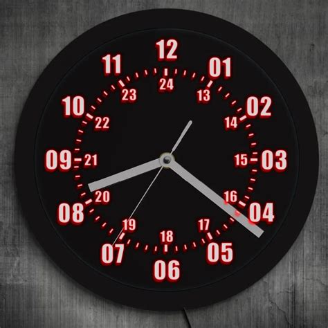 Military Time 24 Hours Wall Clock with LED Backlight Military World ...