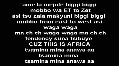 Shakira - Waka Waka LYRICS Chords - Chordify