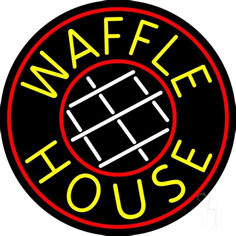 Waffle House Circle LED Neon Sign - Waffles Neon Signs - Everything Neon